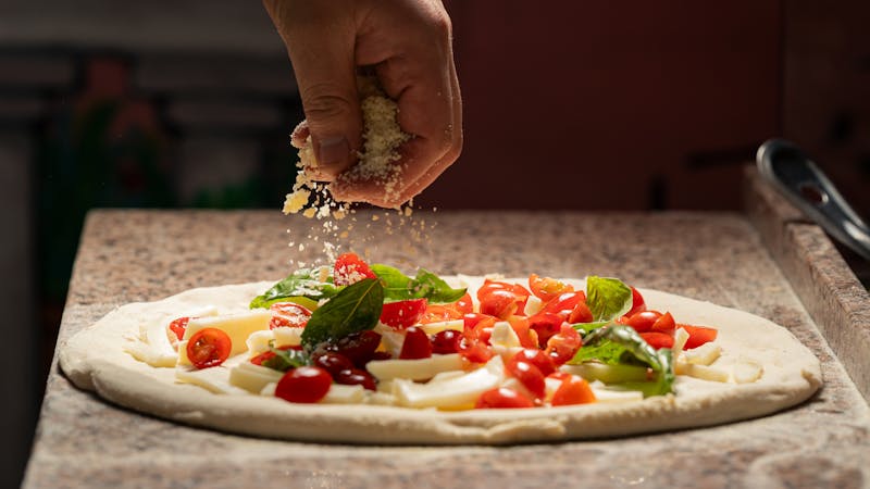 Pizzana kitchen with fresh Italian ingredients